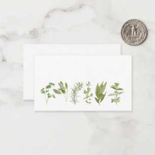 6 FRISCHE HERBS 3.5x2 flache Note Card Mitteilungskarte