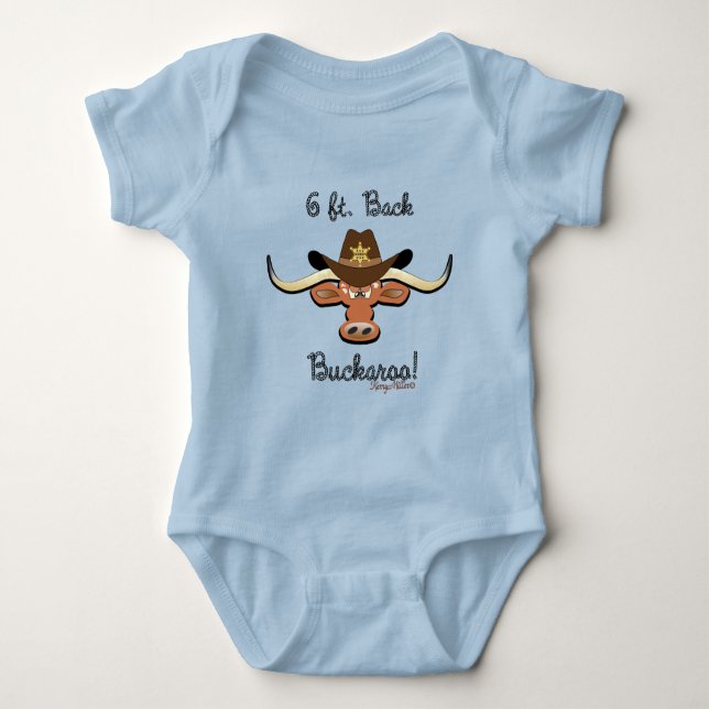6 Ft. Back Buckaroo, Longhorn Steer Baby Strampler (Vorderseite)