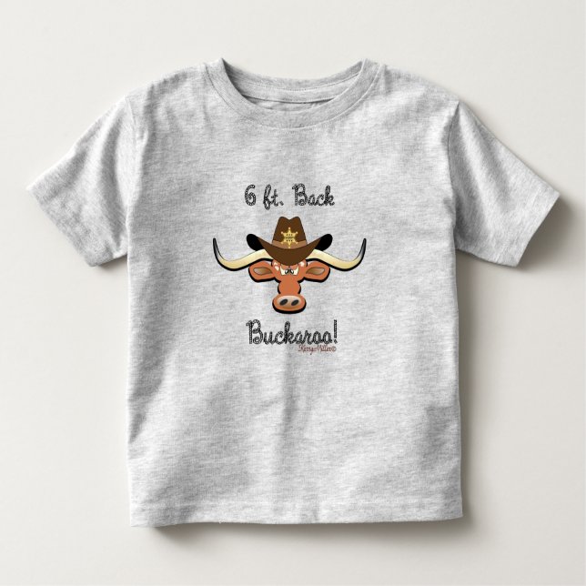 6 Ft. Back Buckaroo, Longhorn Steer Kleinkind T-shirt (Vorderseite)