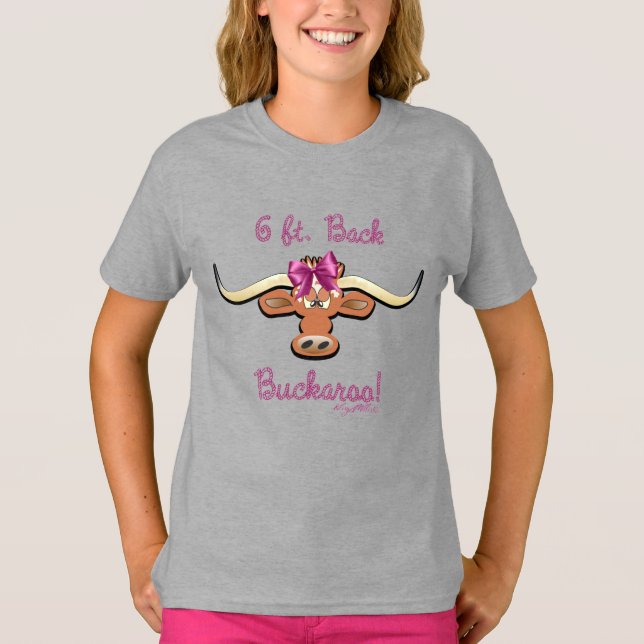6 Ft. Hintere Buckaroo, einsame Kuh T-Shirt (Vorderseite)