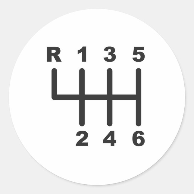 6-Gang-Gate Runder Aufkleber (Vorderseite)