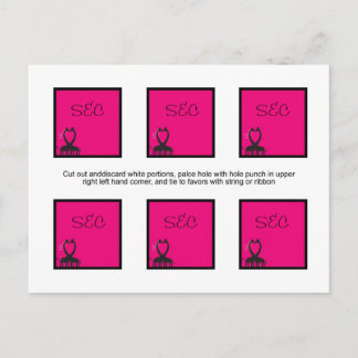 6 Gastgeschenk Hochzeit-Tags für Giraffen Postkarte