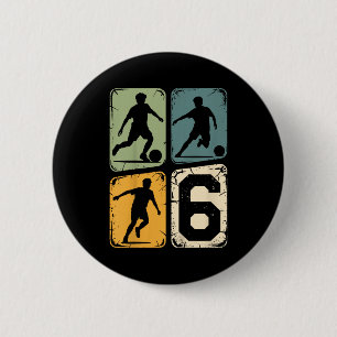 6. Geburtstag 6 Fußballspieler Junge Mädchen Fußba Button