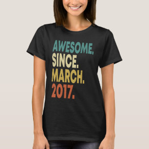 6. Geburtstag 6 Jahre alt Phantastisch seit März 2 T-Shirt