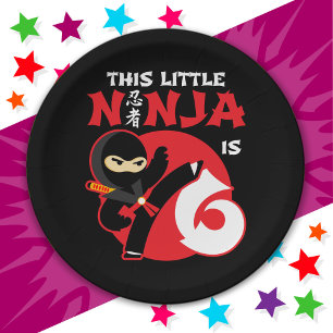 6. Geburtstag 6 Jahre Altes Kind Party Little Ninj Pappteller
