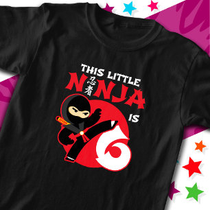6. Geburtstag 6 Jahre Altes Kind Party Little Ninj T-Shirt