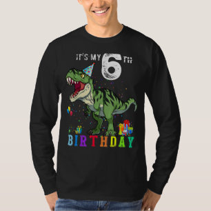 6. Geburtstag 6 Jahre Junge Dino Rex Dinosaurier T-Shirt