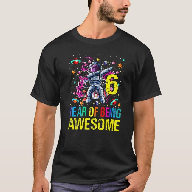 6 Geburtstag als Phantastischer Astronaut T-Shirt (Vorderseite)