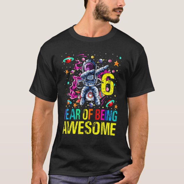 6 Geburtstag als Phantastischer Astronaut T-Shirt (Vorderseite)