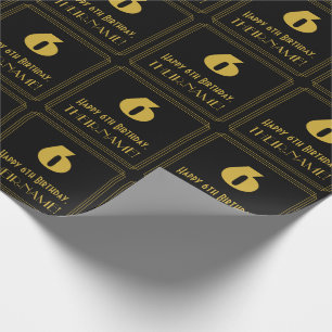 6. Geburtstag – Art Deco inspiriertes Aussehen "6" Geschenkpapier