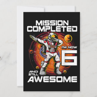 6. Geburtstag Astronaut 6 Jahre alter Weltraumfahr Einladung