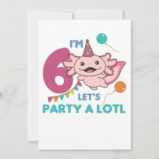 6. Geburtstag Axolotl 6 Jahre alt Sweet Axolotls S Einladung