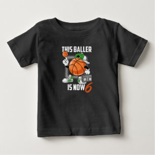 6. Geburtstag Basketball Spieler Sonnige 6 Jahre a Baby T-shirt
