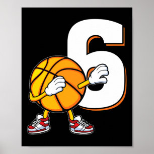 6. Geburtstag Bysketbyll Player Dabbing 6 Jahre al Poster