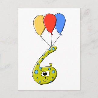 6. Geburtstag Cartoon Monster. Postkarte