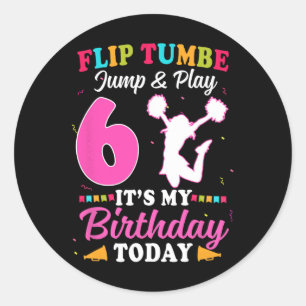 6. Geburtstag Cheerleading Mädchen 6 Jahre alt Che Runder Aufkleber