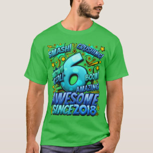 6. Geburtstag Comic-Stil Toll seit 2018 6 Jahre T-Shirt