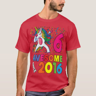 6. Geburtstag Dabbing Einhorn Party Geschenk 6 Jah T-Shirt