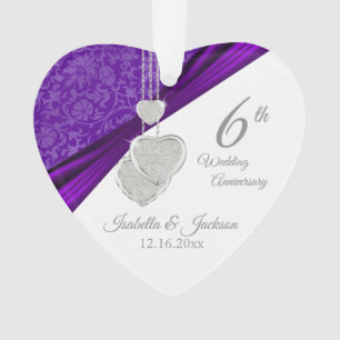 6. Geburtstag des Amethyst-Hochzeitssankes Ornament