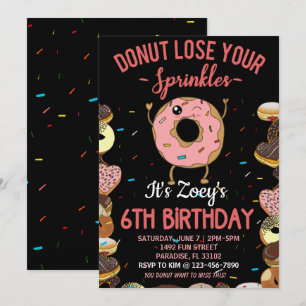 6. Geburtstag Donut Thema Sechster Geburtstag Lust Einladung