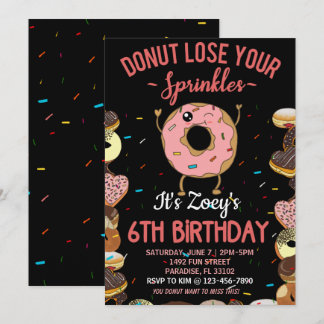 6. Geburtstag Donut Thema Sechster Sonntag Zitat Einladung