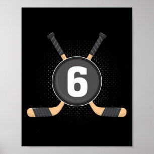 6. Geburtstag Eishockey 6 Jahre alt Thema Birthda Poster