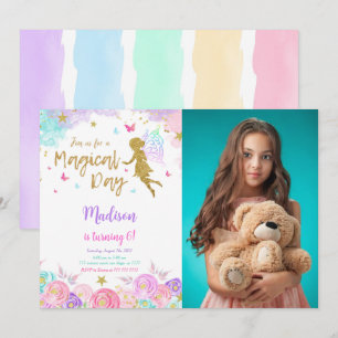 6. Geburtstag Fairy Party Foto Einladung