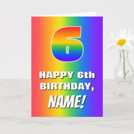 6. Geburtstag: Farbenfroh, Fun Rainbow Pattern # 6 Karte