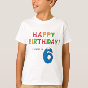 6. Geburtstag Farbenfrohe Alphabete mit Namen Kind T-Shirt