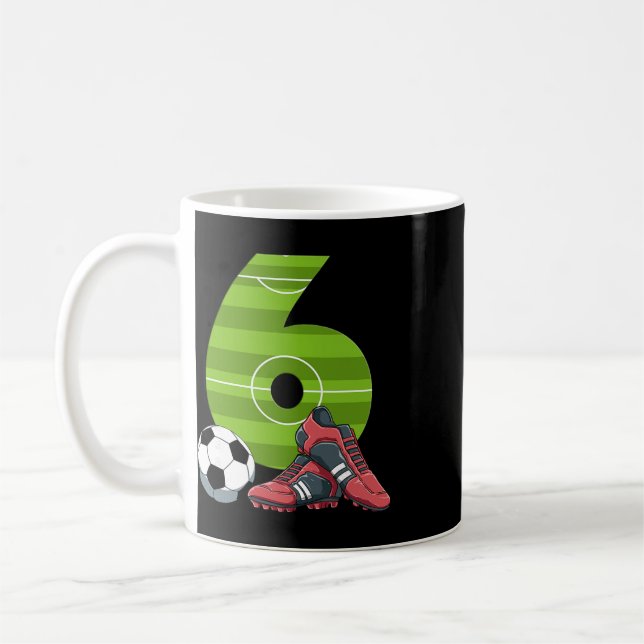 6 Geburtstag Fußball Erster Geburtstag Fußll Kinde Kaffeetasse (Links)