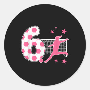 6. Geburtstag Fußballfan 6. Fußball-Thema Runder Aufkleber