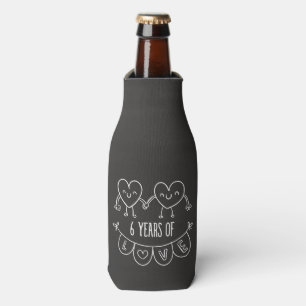 6. Geburtstag Geschenk Chalk Herzen Flaschenkühler