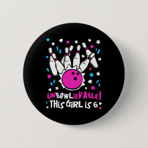 6. Geburtstag Girls Bowling Party Niedlich Unbowli Button