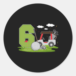 6. Geburtstag Golf 6 Jahre alt Geburtstagsparty Go Runder Aufkleber