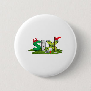 6. Geburtstag Golf Thema 6 Jahre Alte Kinder Sport Button