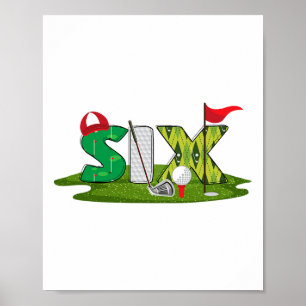 6. Geburtstag Golf Thema 6 Jahre Alte Kinder Sport Poster