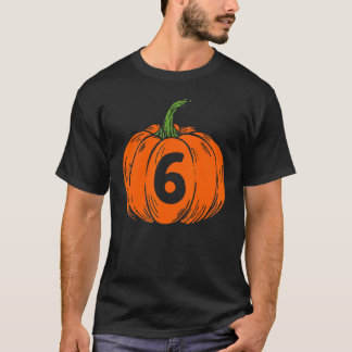 6. Geburtstag Jack-O' Lantern Pumpkin 6 Jahre alt T-Shirt