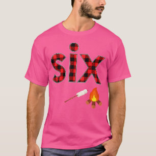 6. Geburtstag Junge 6 Jahre Alt Lagerfeuer Marshma T-Shirt