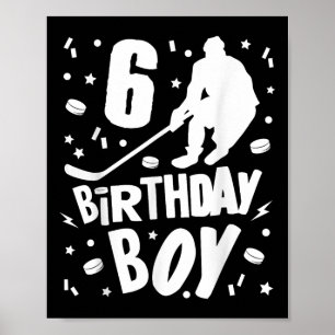 6. Geburtstag Junge Eishockey Kinder 6 Jahre altes Poster