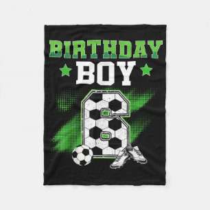 6. Geburtstag Junge Fußball 6 Jahre alter Sport 6- Fleecedecke