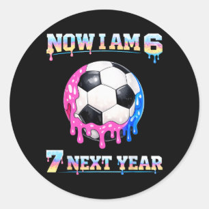 6. Geburtstag Junge Fußball Eis Drip 67 Meme 6 Runder Aufkleber