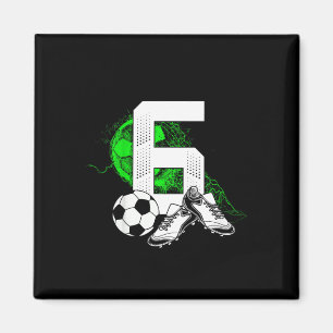 6. Geburtstag Junge Fußballspieler Fußll 6 Jahre a Magnet