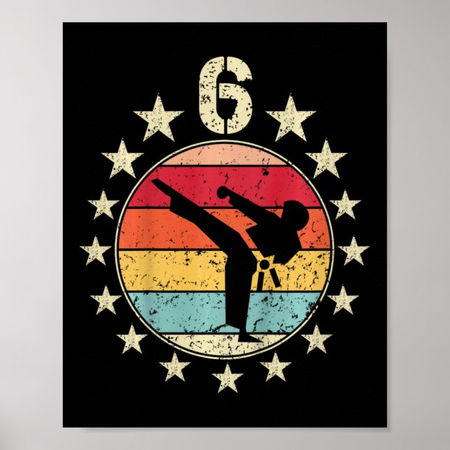 6. Geburtstag Karate 6. 6. Geburtstag Junge Poster (Vorne)