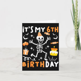 6. Geburtstag Kinder lustiges Skelett 6. Geburtsta Karte