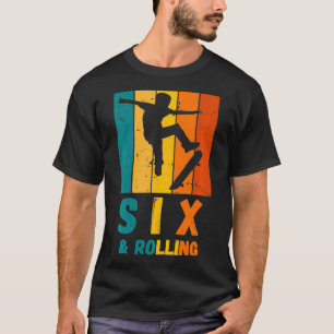 6. Geburtstag Kinder Skater Skateboard 6 Jahre alt T-Shirt