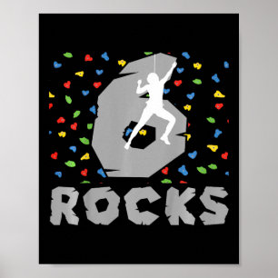 6. Geburtstag Klettern Sechsjähriger Boulderer Bi Poster