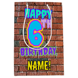 6. Geburtstag: Lustiges, urban inspiriertes Graffi Mittlere Geschenktüte