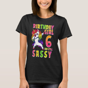 6. Geburtstag Mädchen Dabbing Einhorn 6 Jahre alt T-Shirt