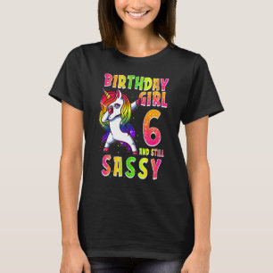6. Geburtstag Mädchen Dabbing Einhorn 6 Jahre alt T-Shirt