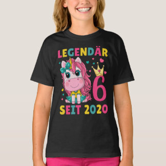 6. Geburtstag Mädchen Einhorn Legendär Seit 2020 T-Shirt